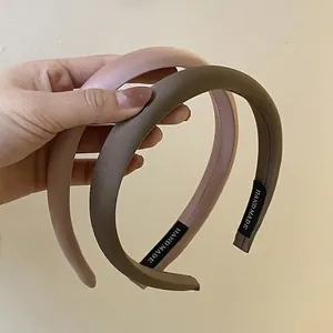 Elegant Satin Solid Color Padded Headband For Women Handmade Fashion Commute High Cranial Top Hair Hoop Hair Accessories
