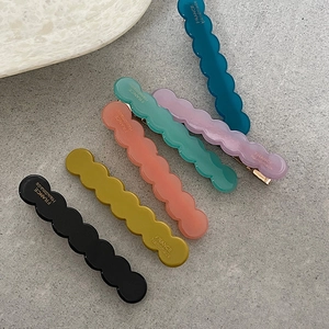 Fermaglio per Capelli a Onde Minimalista Francese Color Caramella in Acrilico Clip a Becco d'Anatra Fatto a Mano Accessori Capelli Donna