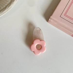 Süße rosa Blumen-Haarspange mit mattem Sockel für Mädchen Seitenfrisur Styling