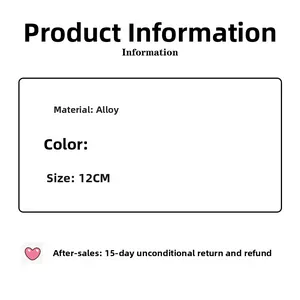 Detailed product specifications for the 12cm alloy hair claw clip with size information