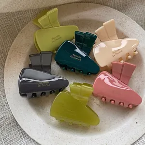 Pince à Cheveux en Acétate Style Français pour Femmes Couleur Gelée Ludique Petite Pince à Frange Accessoires Cheveux