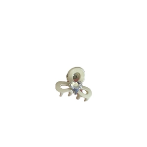 Mini heart rhinestone hair claw clip in cream beige for elegant side hair styling