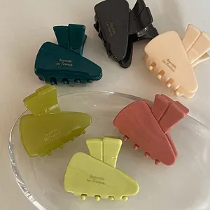 Lot de six pinces à cheveux triangle en acétate coloris gelée au design de carotte