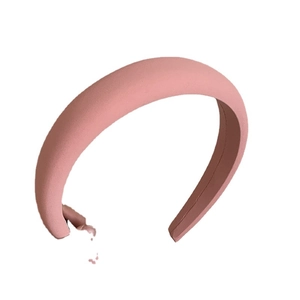 Chic pink padded sponge headband for women with high crown effect and matte finish