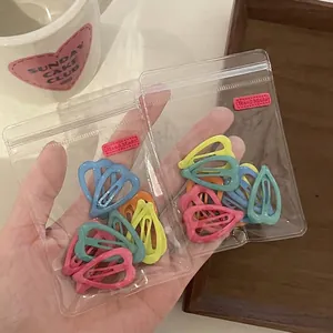 Ensemble de Barrettes à Cheveux BB en Métal Forme de Coeur Couleur Macaron pour Filles Enfants Fait à la Main Accessoires Cheveux