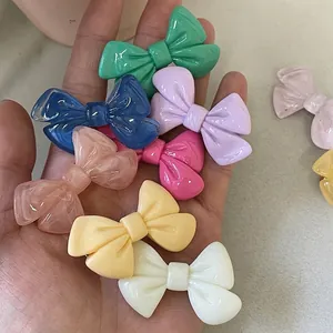 Pince à Cheveux Nœud Papillon en Acrylique Couleurs Crème Douce Pince Bec de Canard Minimaliste Coréen pour Femmes Filles