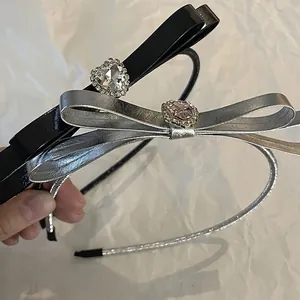Luxury Bow Rhinestone Crystal Headband Heart Oval Decoration Lolita Style Hair Accessory For Women Girls Party Wedding Jewelry