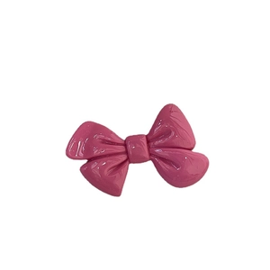 Barrette à cheveux nœud rose en résine brillante pour coiffure douce et élégante