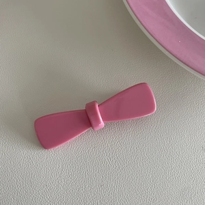 Schattige roze strik haarklem voor meisjes, modieuze hars zijclip haaraccessoire