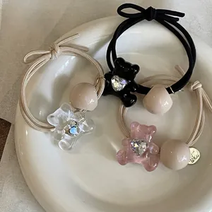 Süße Harz Bär Haarklammer Süßes Herz Strass Künstliche Perle Haargummi Mode Koreanischer Stil Haarschmuck Für Damen Mädchen