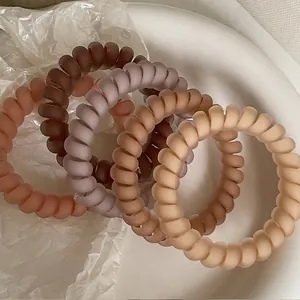 Matte Frost Spiral Haargummis Hochelastische Telefonkabel Haarringe Spurenlose Haarbänder Für Damen Mädchen Täglich Haarschmuck