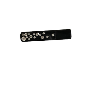 Fermaglio per capelli stile francese con diamanti scintillanti e strass su nero opaco
