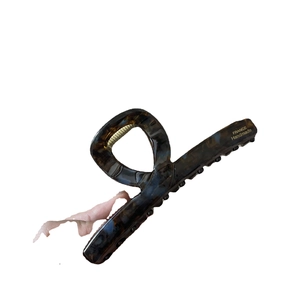 Elegant tortoiseshell cellulose acetate large hair claw clip with France Handmade text
