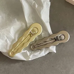 Minimalistischer Wellenrand Metall Haarklammer Für Damen Geometrische Wellenförmige Entenschnabel-Clip Mode Haarschmuck