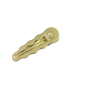 Minimalistische matte goldene Metall-Wellen-Haarspange mit Federclip-Design für Mädchen