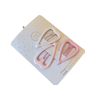 Lot de trois jolies barrettes dégradées roses en forme d'étoile pour filles sur carte
