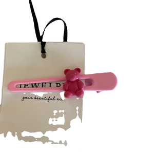 Rosa Bär Haarspange für Mädchen mit süßem 3D-Teddy-Design und BB-Clip-Verschluss