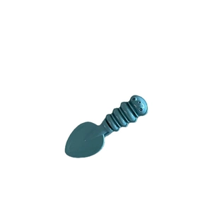 Blue plastic mini garden shovel for kids or indoor succulents with ergonomic handle