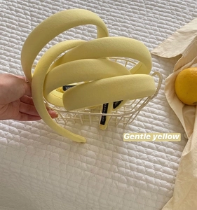 Korean Style Sponge Padded Solid Color Macaron Hair Hoop Wide Handmade Headband Fashion Hair Accessories For Women Girls