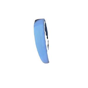 Thick light blue sponge headband with soft knit texture in Korean minimalist style