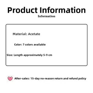 Details zu Acetat-Haarspangen mit 7 verfügbaren Farben und Maßen von 5-9 cm Länge
