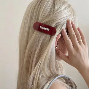 Mode Acetat Marmormuster Haarklammer Für Damen Buchstaben Design Herz Oval Haarspangen Chic INS Stil Y2K Seitenclip Zubehör