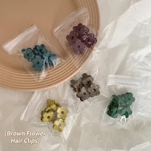 Mini Flower Hair Claws For Women Cute Acrylic Small Hair Grips Matte Finish Floral Clips Set For Girls Hair Accessories