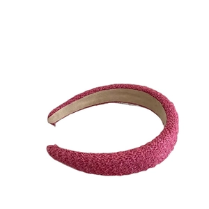 French retro style rose red textured knit headband with a plush and thickened design