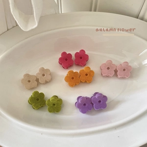 Mini Beflockte Blume Haarkralle Süße Kleine Florale Haarspange Koreanischer Stil Prinzessin Kopfschmuck Zubehör Für Damen