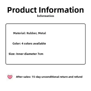 Detail showing elastic hair ties with metal beads in 4 colors and 7cm inner diameter