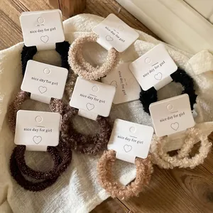 Soft Lamb Wool Hair Ties For Women Korean INS Style Fleece Scrunchies Autumn Winter Ponytail Holder Hair Accessories