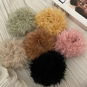 Chouchous en fausse laine douce en six couleurs pour coiffures d'automne et d'hiver
