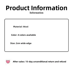 Detailed product specifications for chunky knit headband made of soft wool material