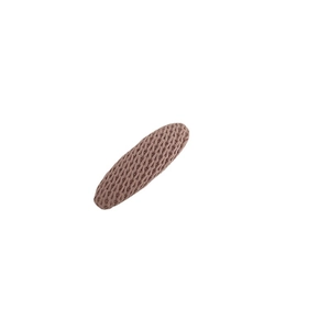 Barrette BB ovale en coton tricoté vieux rose avec une finition crochetée texturée