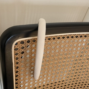 Serre-tête tressé minimaliste beige en éponge pour femme, bandeau épais pour volume de tête
