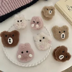 Barrette à Cheveux Mignonne en Peluche Ours Lapin Fait à la Main Douce Pince Crabe Accessoires de Cheveux pour Femmes Filles