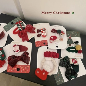 Fermagli per Capelli di Natale Renna Pupazzo di Neve Albero di Natale Motivo Peluche Tessuto Forcine per Ragazze Accessori per Capelli Vacanze