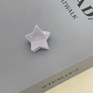 Chic purple acetate star hair claw clip with rhinestones for Korean style updos