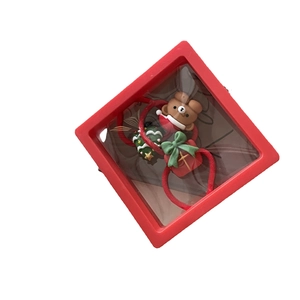 Set d'accessoires de Noël pour cheveux avec ours, sapin et boîte cadeau en étui rouge