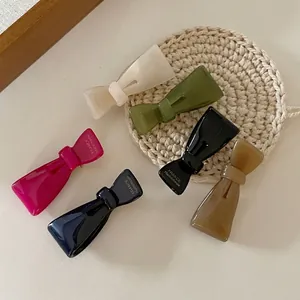 Set di 6 fermagli per capelli a fiocco 3D stile francese in colori vivaci