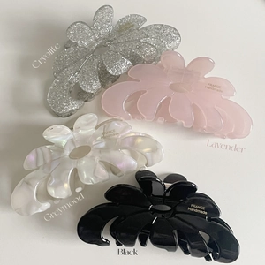 Pinza per Capelli in Acetato Vintage Francese Elegante Texture Marmo Clip Squalo Grande Clip per Capelli a Fiore per Donna Fatto a Mano