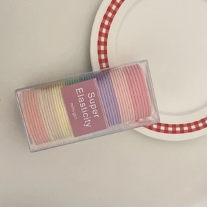 Colorful high elasticity hair bands set in a clear plastic box for women and girls
