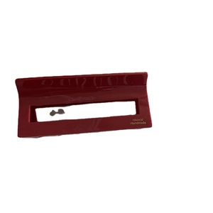 Vintage wine red French hair claw clip with golden handmade lettering for elegant styling