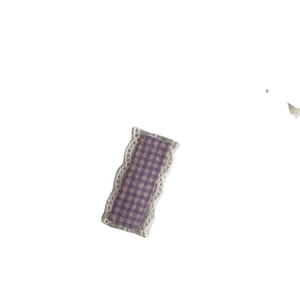 Fermaglio per capelli rettangolare per bambine a scacchi viola con bordo in pizzo