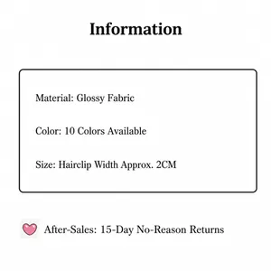 Details zum Haarreif aus glänzendem Stoff in 10 Farben mit einer Breite von 2 cm