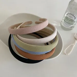 Korean Style Twill Fabric Headband Macaron Color Thickened Non-Slip Hair Band For Women Fashion Commuting Hair Accessories