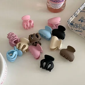 Colorful matte macaron mini hair claws set for high ponytail styling and hair fixing
