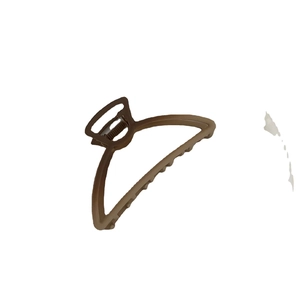 Grande pince à cheveux mate café marron avec dégradé minimaliste et ressort en métal