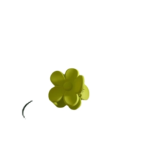 Pince à cheveux fleur vert citron givré avec fini mat pour coiffure de femmes