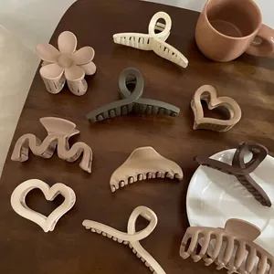 Matte Große Haarklammern Für Damen Acryl Haargreifer Französischer Stil Geometrische Herz Blumen Form Anti Rutsch Haarschmuck